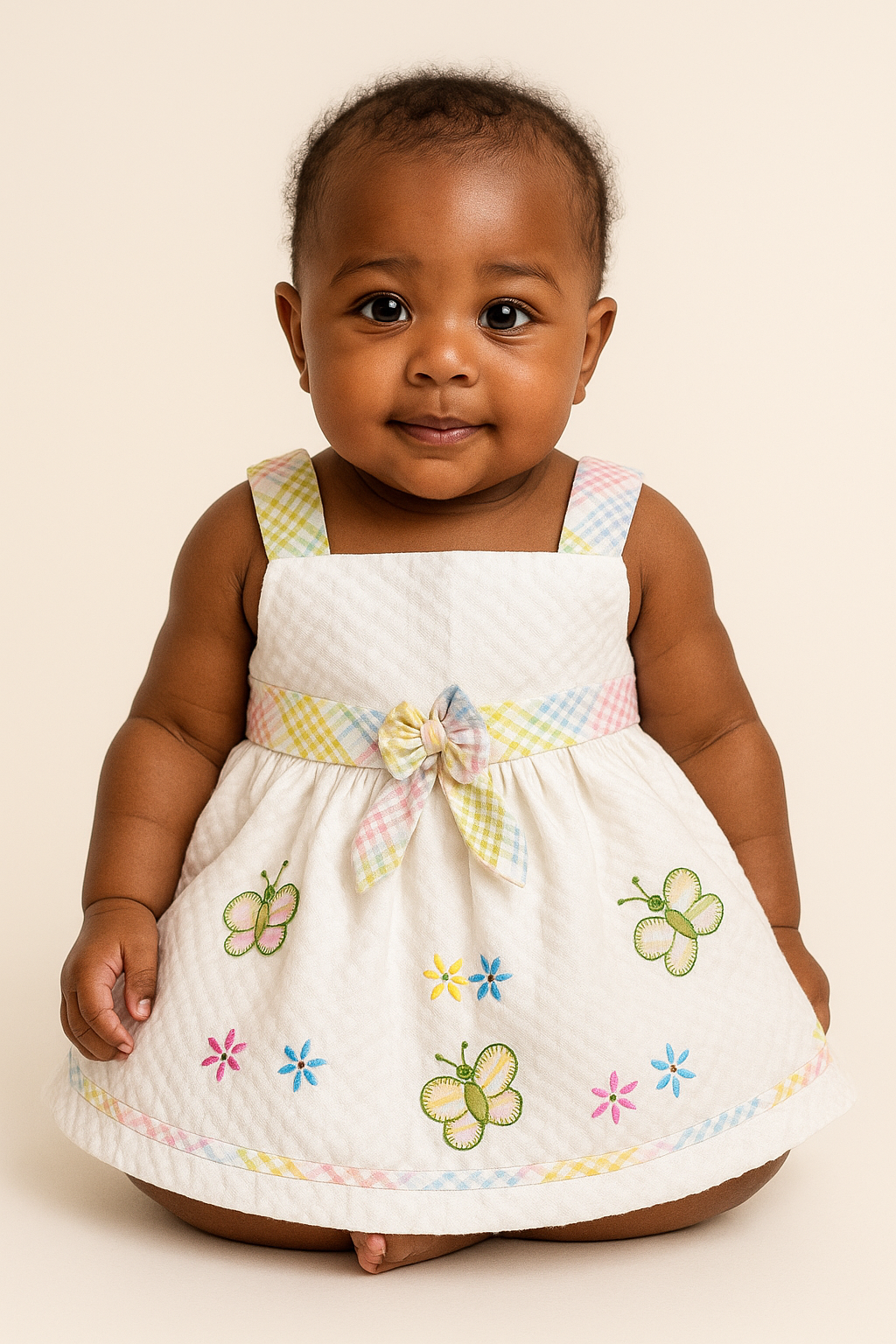 Pastel Butterfly Cotton Frock for Newborns
