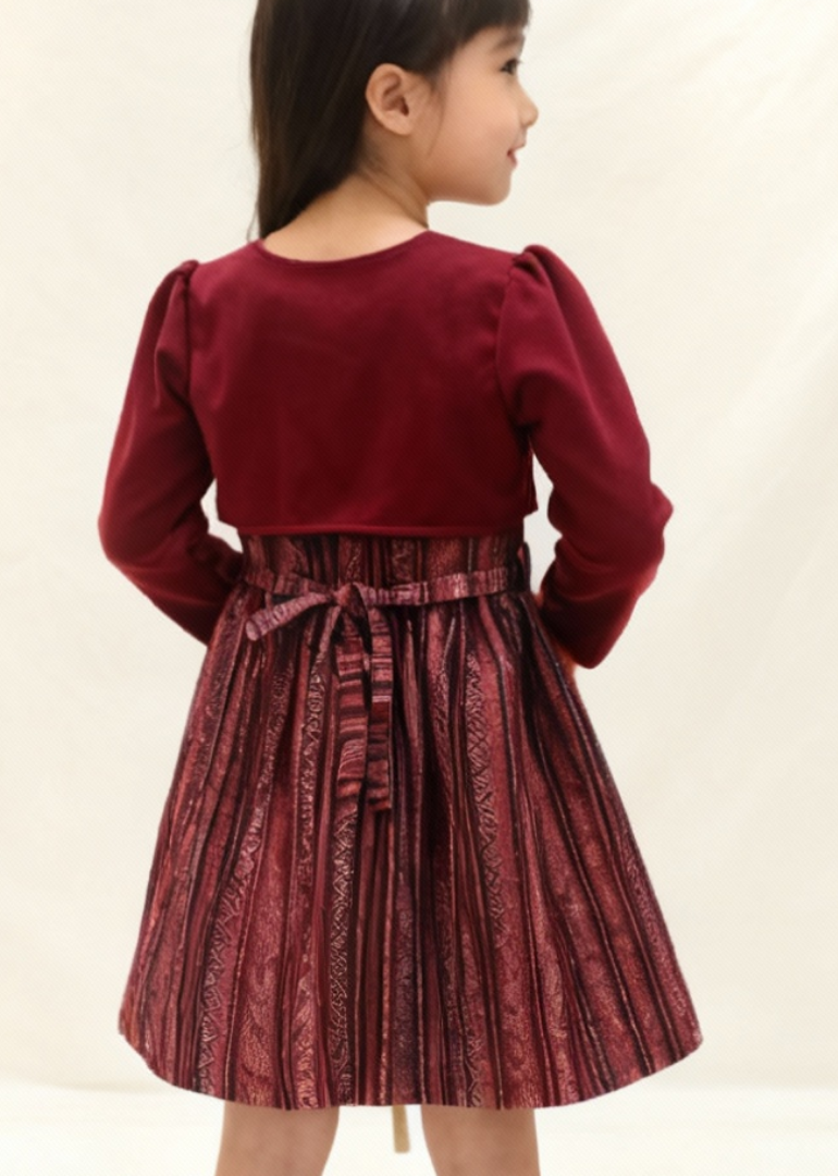 Burgundy/Maroon Celebration Dress with Bolero