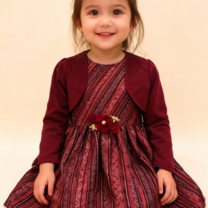 Burgundy/Maroon Celebration Dress with Bolero