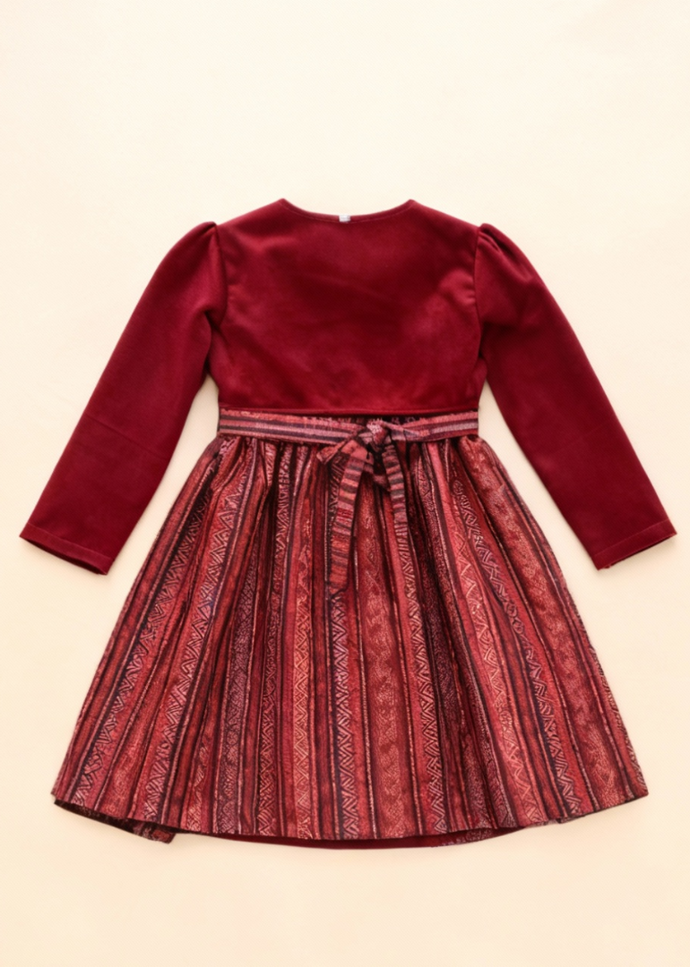 Burgundy/Maroon Celebration Dress with Bolero