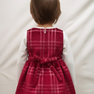 Red Plaid Jumper with White Turtleneck