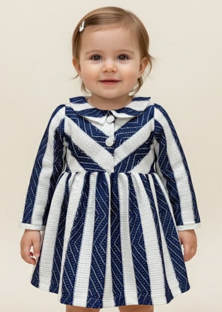 Navy Striped Sailor Collar Dress