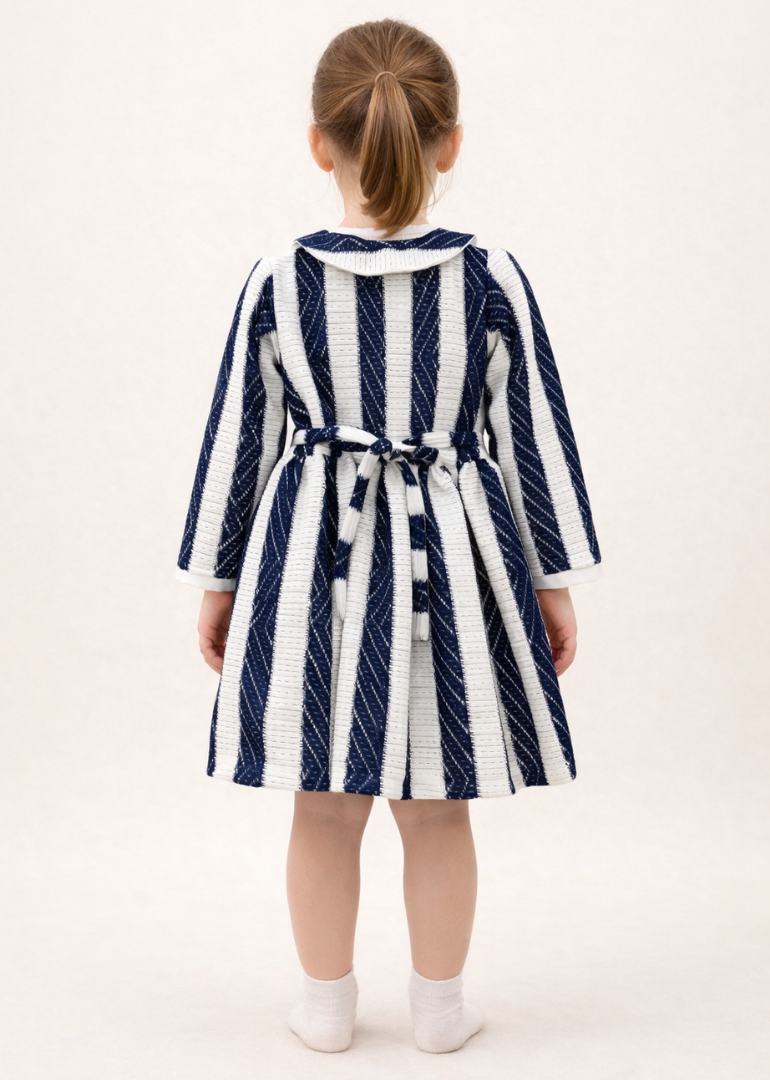Navy Striped Sailor Collar Dress