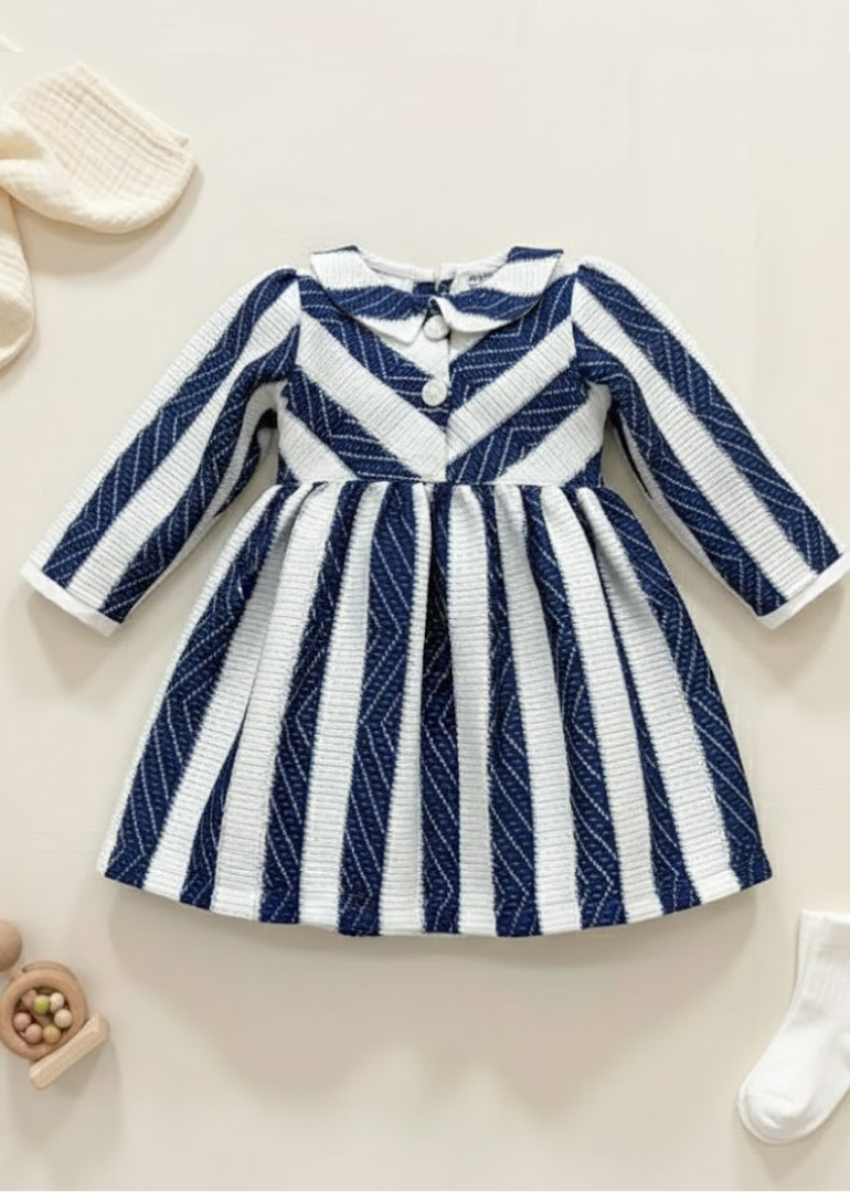 Navy Striped Sailor Collar Dress