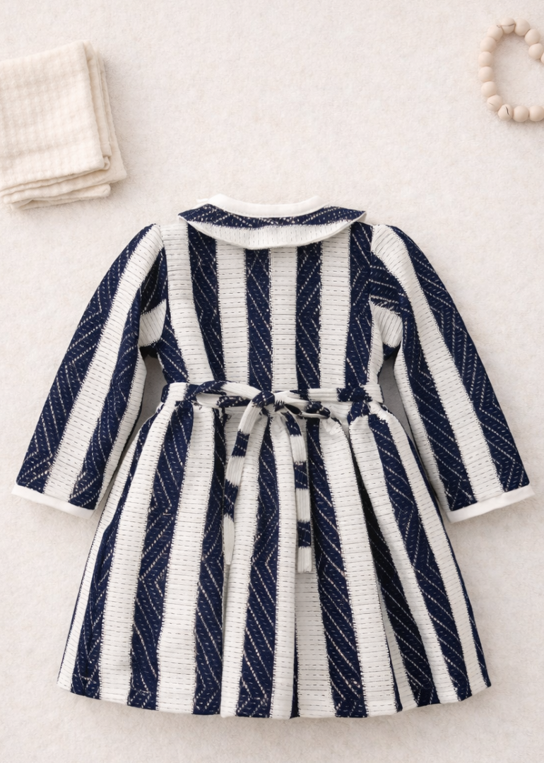 Navy Striped Sailor Collar Dress